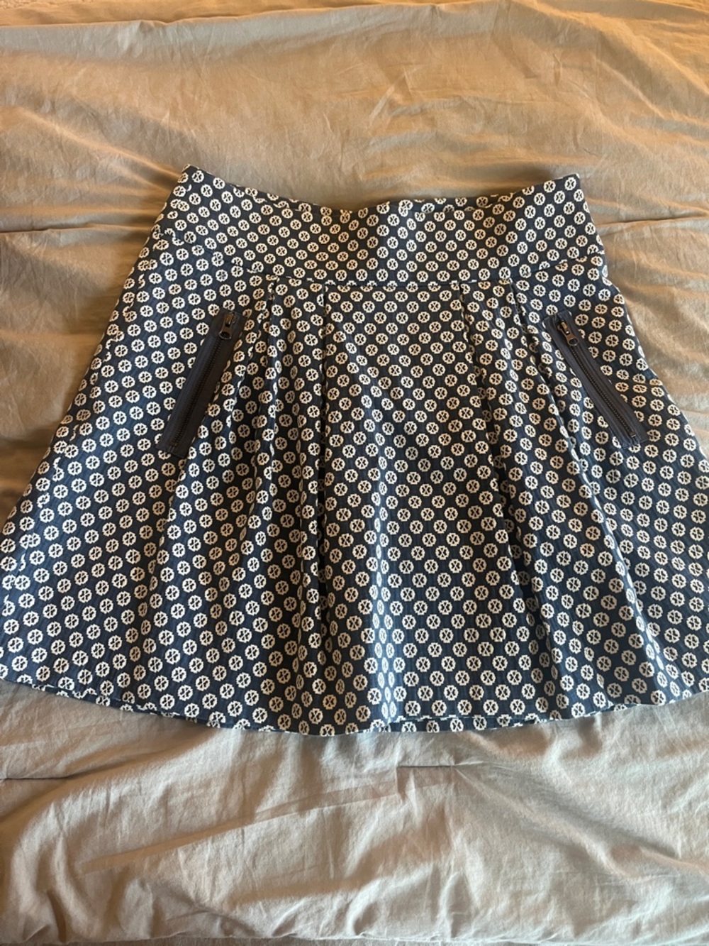 Maeve Navy and White Floral Circle Skirt